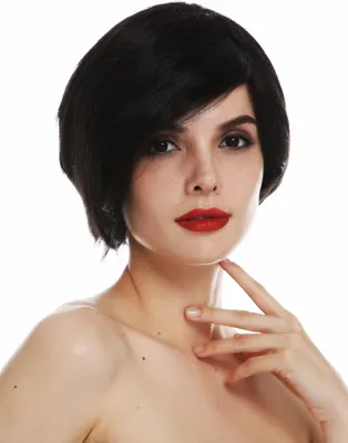Produktbild von WIG ME UP Perücke kurz Bob gescheitelt schwarz TYM-1410-MT-2
