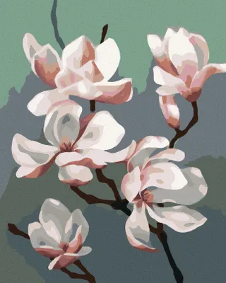 Produktbild von Zuty - Malen nach Zahlen - MAGNOLIE (MYROSLAVA VOLOSCHUK), 40x50 cm, mit Keilrahmen (bereits gespannt)