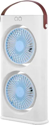 Produktbild von Extrem leistungsstarker, leiser Ventilator, tragbarer Tischventilator, 3 Geschwindigkeitsstufen, um 90° verstellbar (Blau)