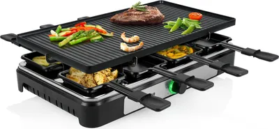 Produktbild von Tristar RA-2748, 1400 W, 230 V, 50 - 60 Hz, 8 Stück(e), Tristar RA-2748 Raclette 8, reversible grill plate, 8x pans, 1-metre power cord, instructions