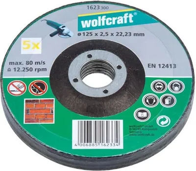 Produktbild von Wolfcraft 1623300 Trennscheibe gekröpft 125 mm 22.2 mm 5 St.