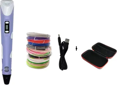 Produktbild von 3D-Druckstift, USB wiederaufladbar, einstellbare Geschwindigkeit, lila 9M PLA Tasche, PLA Filament, 9 Meter