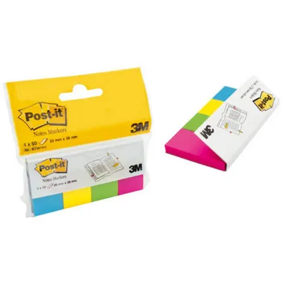 Produktbild von Post-it Haftstreifen Page Marker Maße: 20 x 38 mm (B x H) Farbe: 1 x ultrablau, 1 x ultragelb, 1 x