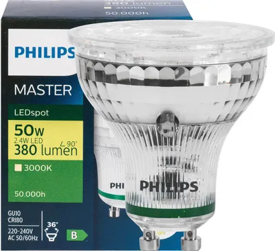 Obrázok produktu pre Philips 42174500, 2,4 W, 50 W, GU10, 380 lm, 50000 h, Biela