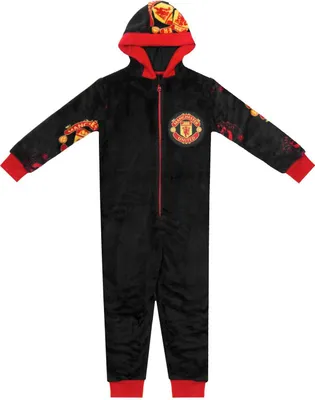 Immagine prodotto di Manchester United FC - Completo da notte per bambini, in pile GF829 (140) (nero)