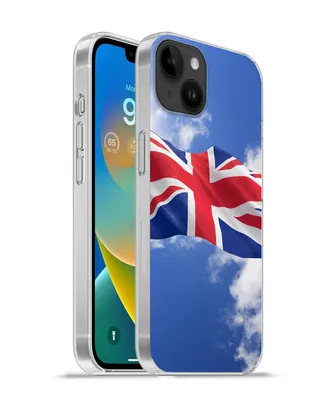 Produktbild von MuchoWow® Handyhülle Schutzhülle Hülle für Apple iPhone 14 Plus - Soft case Die Flagge des Vereinigten Königreichs weht am Himmel Silikon Softcase Handy Hülle - Abbildung