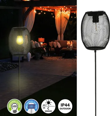 Produktbild von LED Solar Stecker "Netz" 14x18cm H100cm Gartenstecker Eisen warmweiß Gartenleuchte Gartenlampe Netzoptik