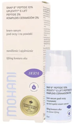 Obrázok produktu pre MOHANI Liftingový a spevňujúci sérum-krém na oči a viečka s peptidmi a ceramidmi, 15 ml