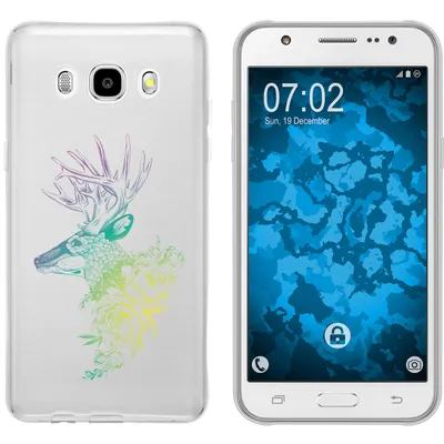 Produktbild von PhoneNatic Case kompatibel mit Samsung Galaxy J5 (2016) J510 Silikon-Hülle Floral Hirsch M7-4