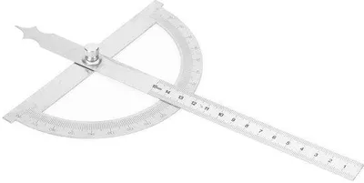 Immagine prodotto di Goniometro rotante da 0 a 180 gradi in acciaio inossidabile – goniometro e righello da 0 a 15 cm (150 x 200 mm)