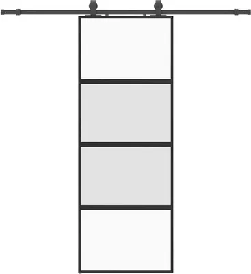 Obrázok produktu pre vidaXL Posuvné dvere s kovaním čierne 76x205 cm tvrdené sklo
