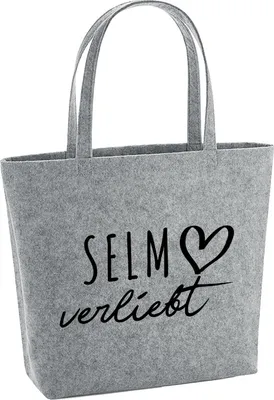 Produktbild von Huuraa Filzshopper Selm verliebt 22 Liter Grey Melange Filztasche Geschenkidee