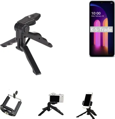 Produktbild von K-S-Trade Stativ Tisch-Ständer Dreibein Handy-Stativ Ständer kompatibel mit LG Electronics V60 ThinQ 5G Mini-Stativ Smartphone Tripod Handy-Stativ