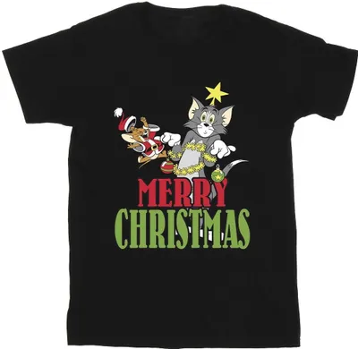 Produktbild von Tom And Jerry - "Merry Christmas Baubles" T-Shirt für Herren BI52130 (XXL) (Schwarz)