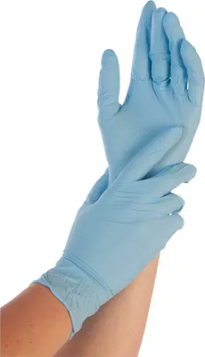 Produktbild von 250 x HYGONORM Einmalhandschuhe ALLFOOD SAFE Nitril blau Größe L