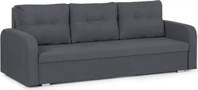 Produktbild von KomfortWelt24 3-Sitzer Sofa mit Schlaffunktion und Bettkasten - Praktischem Schlafsofa 215x85 cm, Couch BERLIN Dunkelgrau
