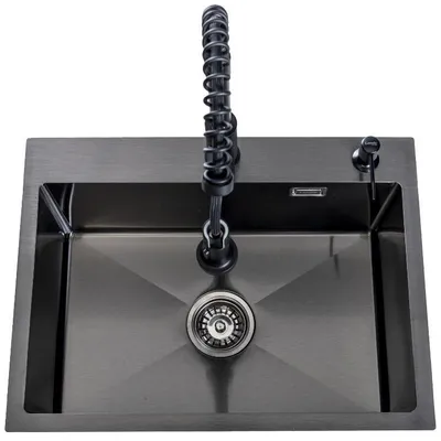Produktbild von Lendo Online Küchenspüle 59x44 cm mit Armatur Schwarz