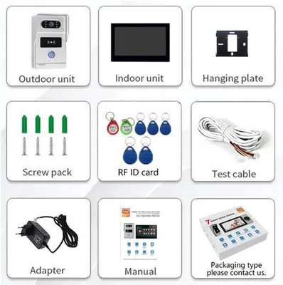 Produktbild von Video-Türsprechanlage mit 7-Zoll-Display – 1080p-Auflösung – Kamera mit Nachtsichtfunktion – Integration ins Smart Home
