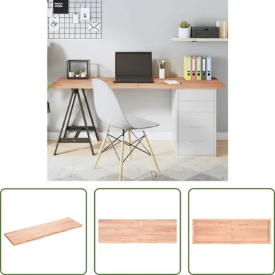 Image de The Living Store Plateau de table marron clair 160x50x(2-4)cm Chêne massif traité