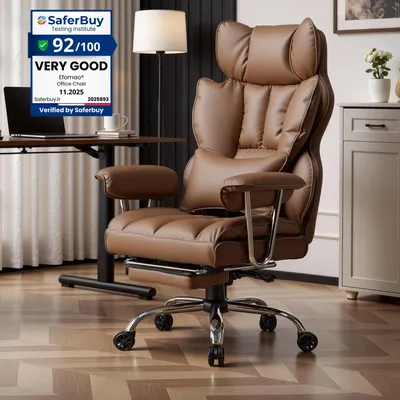 Immagine prodotto di Sedia da ufficio ergonomica con poggiapiedi, poltrona direzionale in ecopelle, altezza regolabile