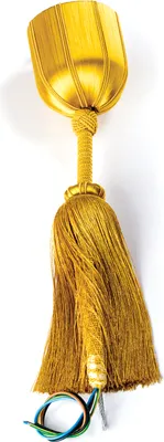 Produktbild von Aufhängung für Kronleuchter Posament Leuchten Stahlseil Seide, Gold, Länge 40cm