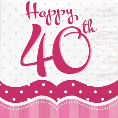 Produktbild von 18 Servietten Perfectly Pink zum 40. Geburtstag