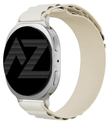 Zdjęcie produktu dla Accezz Nylon Alpine bandje Samsung Galaxy Watch 9 (40/44mm) / Watch 8 (40/44mm) / Classic (46mm) - Sterrenlicht, Samsung, Samsung Galaxy Watch 8 - 40 mm/Samsung Galaxy Watch 8 - 44 mm/Samsung Galaxy Watch 8 Classic - 46...