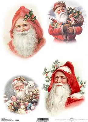Obrázok produktu pre Papier na dekupáž, Father Christmas A4 SOFT ITD-S340 Vianoce