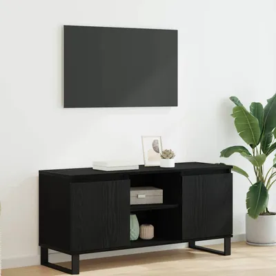 Immagine prodotto di Maison Exclusive - Mobile TV 104 x 35 x 50 cm, colore nero, finitura effetto legno di quercia, realizzato in materiale composito