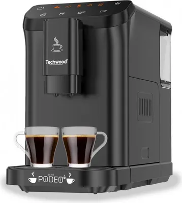 Obrázek produktu pro Espresso kávovar Techwood TCA-1315AEX, 1350W, 15 barů, 1,5 l, 4 funkce, dotyková tlačítka, vestavěný mlýnek na kávu s 15 nastaveními, černý