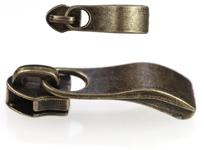 20 Moderne Zipper für Spiralreißverschluss, altmessing