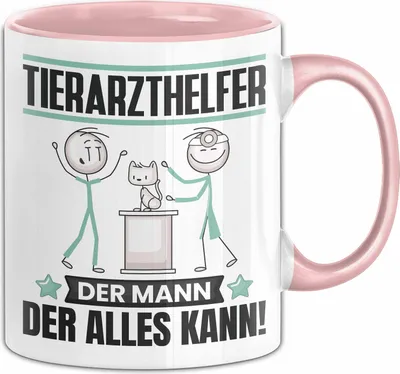 Produktbild von Tierarzthelfer Tasse Geschenk für Tierarzthelfer Der Mann Der Alles Kann Geschenkidee zum Geburtstag (Rosa)