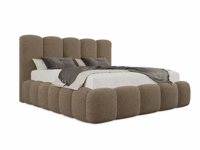 Produktbild von Emlar Polsterbett Teddy 120x200 cm - Designerbett mit Bettkasten & Lattenrost - Bouclé-Stoff - Doppelbett mit Stauraum Braun (Quelle 25)