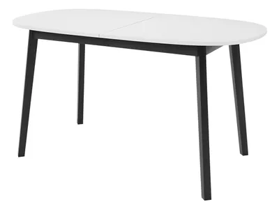 Obrázek produktu pro Oválný rozkládací jídelní stůl 150x80 cm JORIS - bílý / černý