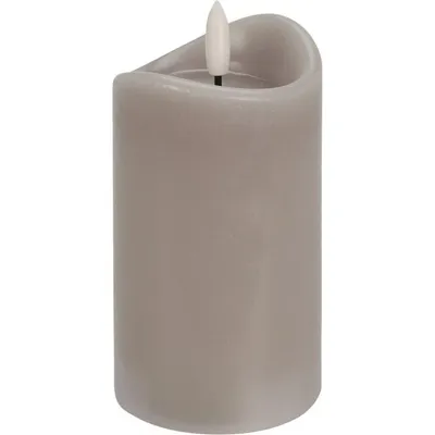Obrázok produktu pre LED sviečka - stredná - sivá - cca 7 x 12,5 cm