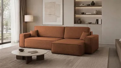 Produktbild von Kaiser Möbel Ecksofa mit schlaffunktion und bettkasten, Eckcouch Best XL stoff Verita Kupfer Rechts
