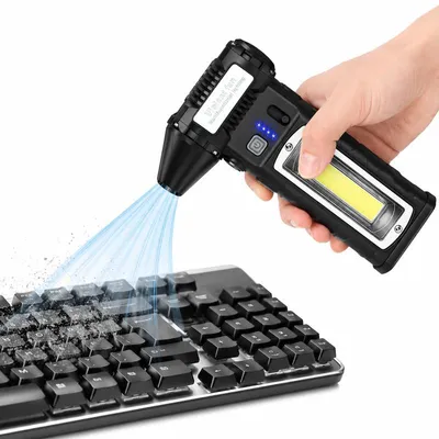 Produktbild von Elektrischer Air Duster Akku, Druckluftspray 130000RPM Staubbläser USB-C, kabelloser PC Reiniger mit LED Licht für Tastatur, Auto & Haushalt