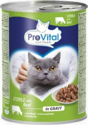 Zdjęcie produktu dla Prevital karma dla dorosłych kotów po sterylizacji 415g z wołowiną w sosie