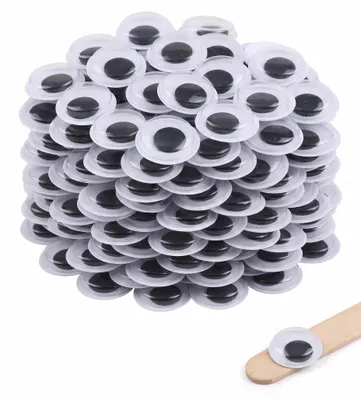Wackelaugen 20 mm, 100 Stück, rund, selbstklebend, für Bastelprojekte