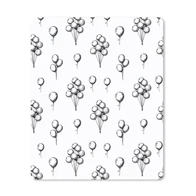 Produktbild von MuchoWow® Mauspad Mousepad Ballon - Muster - Schwarz und Weiß 30x40 cm - Mousepads - Maus Mat - Pad - Mausunterlage - Mausmatten