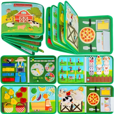 Produktbild von Aktivitätenboard 8-in-1 Montessori - Wandspielbrett - Sensorisches Brett - Reisespielzeug - Sicher für Kinder