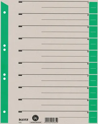Produktbild von Leitz Trennblatt 16520055 DIN A4 230g Karton grün 100 St./Pack.