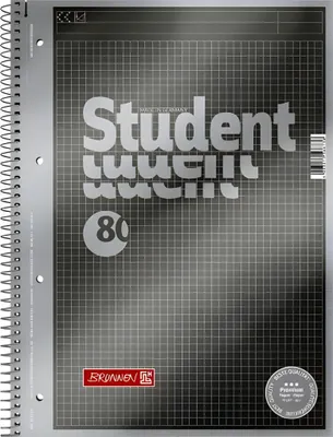 Produktbild von Brunnen Collegeblock Premium A4 Protokoll kariert - Deckblatt: anthrazit