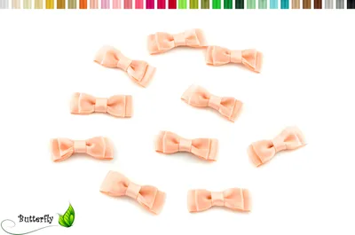 Produktbild von 10 Stück Satinschleifen 3,5x1,3cm (einfarbig), Farbauswahl:apricot 714