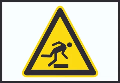 Produktbild von Achtung Hindernisse am Boden Symbol A4 (210x297mm) Schild