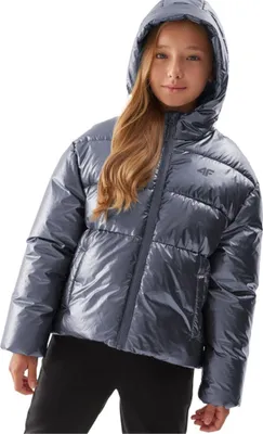 Produktbild von 4F Girls' Silver Down Steppjacke mit Kapuze R-134