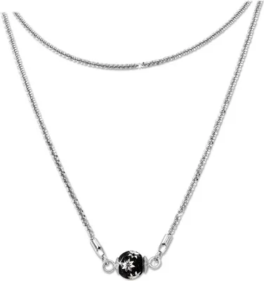 Produktbild von SilberDream Halskette 925 Silber 45cm Kugel Schmuck silber schwarz D2SDK23945S