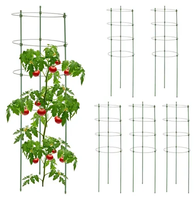 Productafbeelding van Plantensteun tomatensteun rankhulp - Set van 6 - 90 cm - Groen