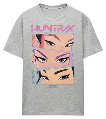 Productafbeelding van K-Pop Demon Hunters - "Huntrix Eyes" stripverhaal T-shirt voor dames, model TV43962 (maat M), kleur: sportief heathergrijs