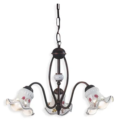 Image de Chieti Lustre Classique Métal et Céramique Cuivre Noir 3 Lumières E14